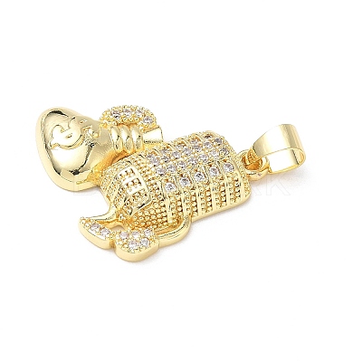 Micro Pave Clear Cubic Zirconia Pendants KK-L253-13G-03-1