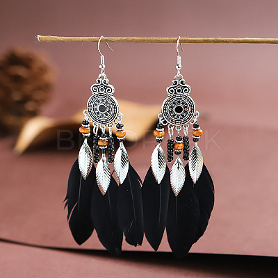 Feather Chandelier Earrings FEAT-PW0001-031D-1