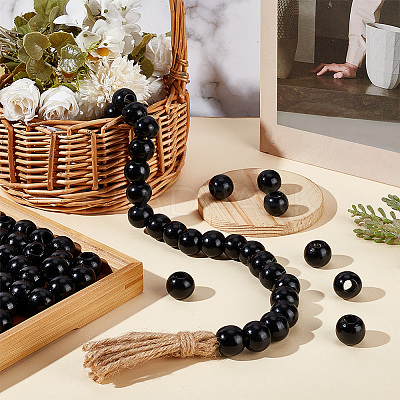 240Pcs Wood Large Hole European Beads WOOD-OC0003-80B-1