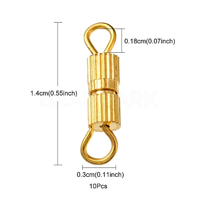 20 Sets Brass Screw Clasps IFIN-YW0001-57G-1