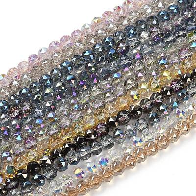 Transparent Electroplate Glass Beads Strands EGLA-N002-34C-M01-1