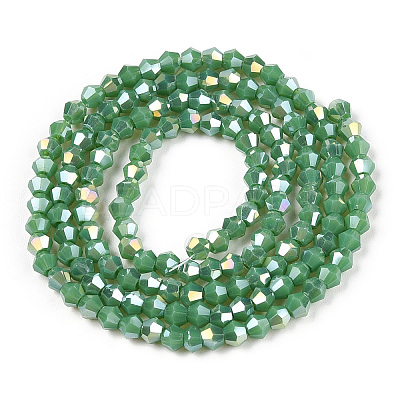 Opaque Solid Color Electroplate Glass Beads Strands LS-EGLA-A039-P2mm-B08-1