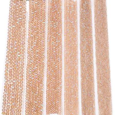 Electroplate Glass Beads Strands EGLA-A044-T6mm-L20-1
