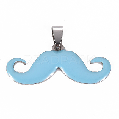 201 Stainless Steel Enamel Pendants STAS-S110-075E-1