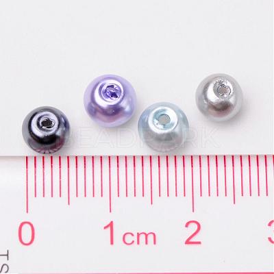 Silver-Grey Mix Pearlized Glass Pearl Beads HY-X006-6mm-13-1