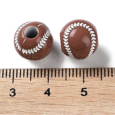 Spray Printed Opaque Acrylic European Beads SACR-P031-25C-02-1