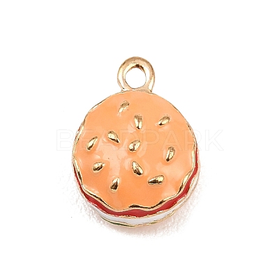 Hamburger Alloy Enamel Charms ENAM-P264-01B-G-1
