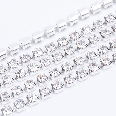 Brass Rhinestone Strass Chains CHC-T003-SS12-01S-1