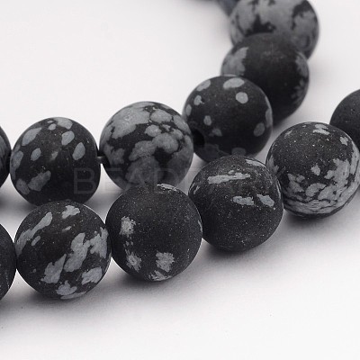 Natural Snowflake Obsidian Gemstone Beads X-G-J338-03-8mm-1