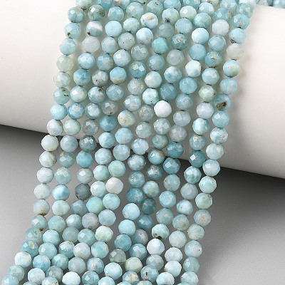 Natural Larimar Beads Strands G-K376-A03-4mm-1