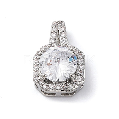 Brass Micro Pave Cubic Zirconia Pendants KK-Q047-01A-1