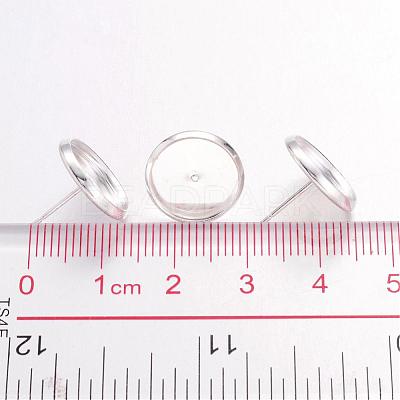 Silver Color Plated Brass Ear Studs Settings X-IFIN-Q005-S-1