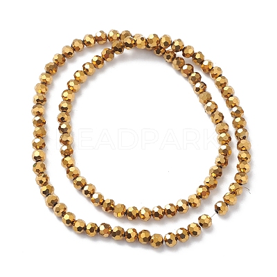Electroplate Glass Beads Strands X-EGLA-K015-09C-1