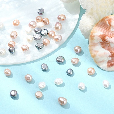 40Pcs 4 Colors Dyed Natural Cultured Freshwater Pearl Beads PEAR-YW001-03-1