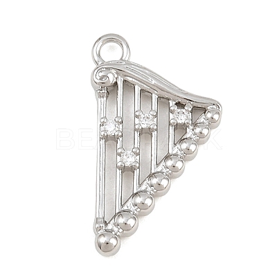 Brass Micro Pave Clear Cubic Zirconia Pendants CU-CBA0565-02P-1