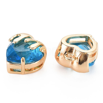 Brass Micro Pave Cubic Zirconia Charms KK-N232-302A-03-1