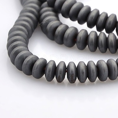 Matte Style Electroplate Non-magnetic Synthetic Hematite Rondelle Beads Strands G-M079-02-1