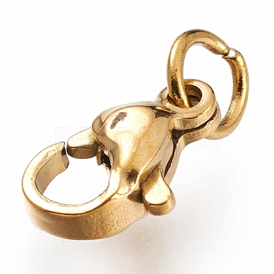 Ion Plating(IP) 304 Stainless Steel Lobster Claw Clasps X-STAS-G240-01B-G-1