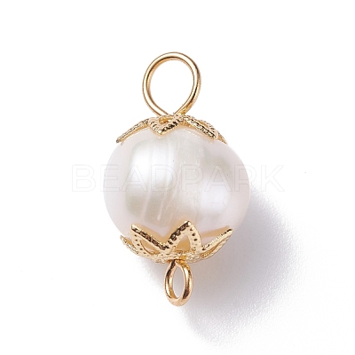 Natural Cultured Freshwater Pearl Beads Links Connectors PALLOY-JF01260-1