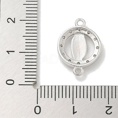 Rack Plating Brass Micro Pave Clear Cubic Zirconia Religion Virgin Mary Connector Charms X-KK-L224-094P-02-1