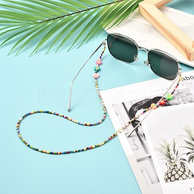Glass Seed Beads Eyeglasses Chains AJEW-EH00383-04-1
