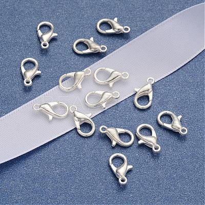 Silver Color Plated Alloy Lobster Claw Clasps X-E102-S-1