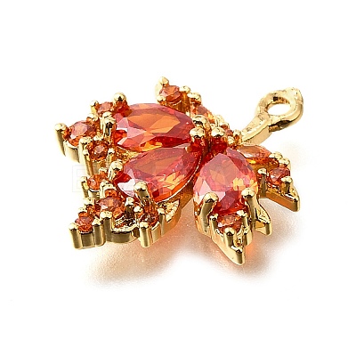 Brass Micro Pave Clear Cubic Zirconia Pendants KK-U065-03G-02-1
