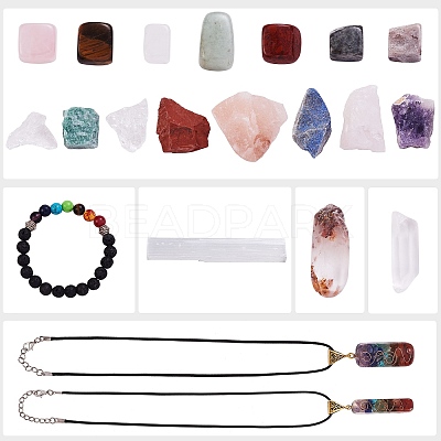 DIY Chakra Gemstone Bracelet Necklace Making Kit DIY-SZ0008-03-1
