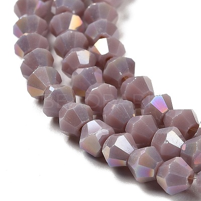Opaque Solid Color Electroplate Glass Beads Strands EGLA-A039-P4mm-B13-1
