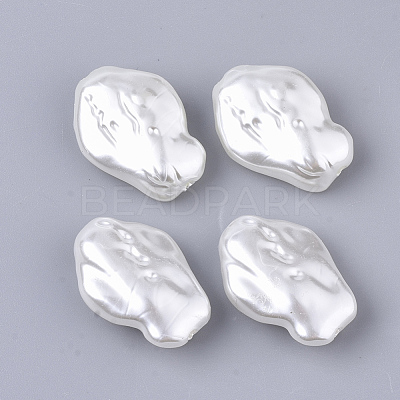 ABS Plastic Imitation Pearl Beads X-OACR-T022-09-1