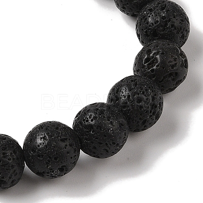 10mm Round Natural Lava Rock Braided Bead Bracelets BJEW-C067-01C-09-1