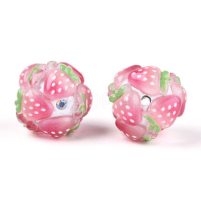 Fruit Round Resin Beads RESI-T059-03I-1
