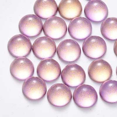 Transparent Spray Painted Glass Cabochons GLAA-S190-013C-G07-1