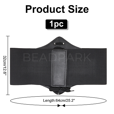 1Pc PU Leather Wide Elastic Corset Belts AJEW-WR0002-01B-1