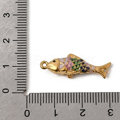 304 Stainless Steel Enamel Fish Connector Charms STAS-B128-54G-02-1