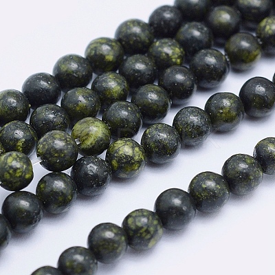 Natural Serpentine/Green Lace Stone Beads Strands X-G-P345-01-4mm-1