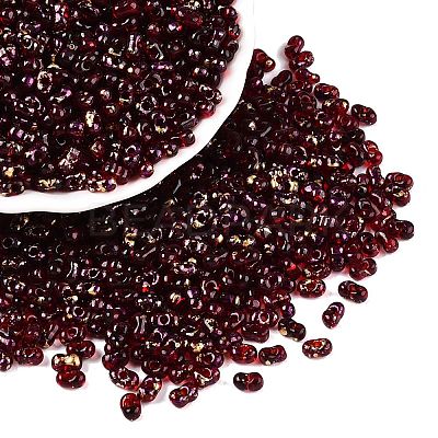 Picasso Spray Painted Glass Seed Beads SEED-T006-04-28-1