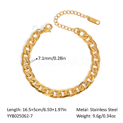 7.1MM Stainless Steel Curb Chain Bracelets for Unisex OZ3684-5-1