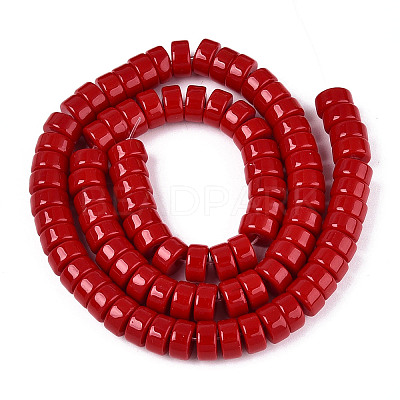 Opaque Solid Color Glass Beads Strands X-GLAA-N026-4x8mm-06-1
