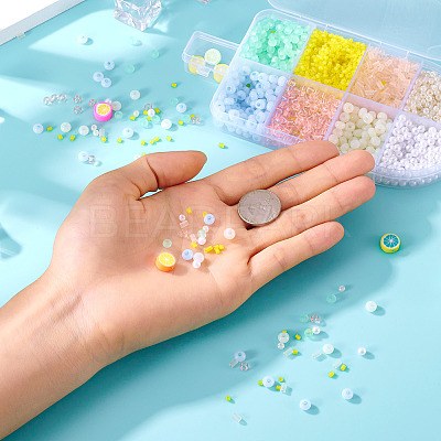 DIY 9 Style Glass & Resin & Polymer Clay Beads Jewelry Making Finding Kit DIY-TAC0027-05-1