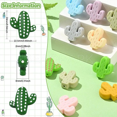 30Pcs 15 Colors Food Grade Eco-Friendly Silicone Focal Beads SIL-CJ0001-09-1