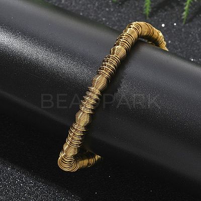 304 Stainless Steel Stretch Bangles for Women BJEW-P315-02B-G-1