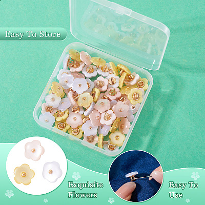 60Pcs 3 Colors 1-Hole Resin Buttons RESI-TA0004-42-1