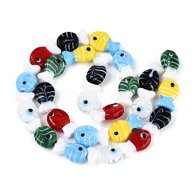 Handmade Lampwork Beads Strands LAMP-N021-41-A13-1