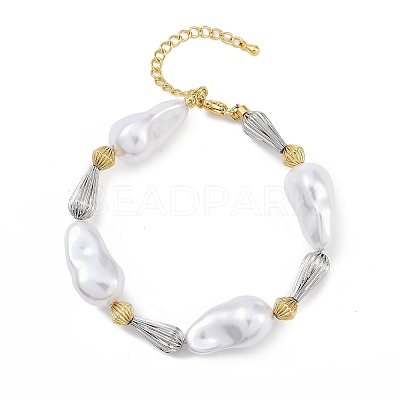 Rack Plating Brass Beaded Bracelets BJEW-P341-08C-G-1