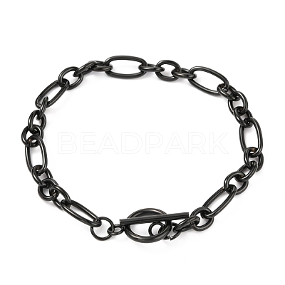 Unisex 304 Stainless Steel Figaro Chain Bracelets BJEW-H541-06A-EB-1