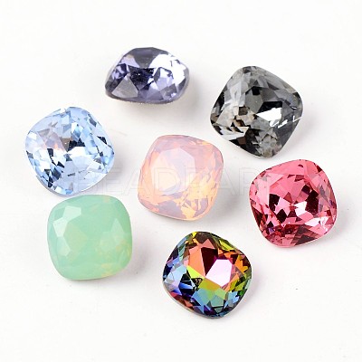 Faceted Square K9 Glass Pointed Back Rhinestone Cabochons RGLA-E007-8mm-M-1