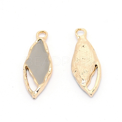 Light Gold Plated Alloy Enamel Pendants ENAM-WH0051-01C-1