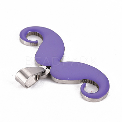 201 Stainless Steel Enamel Pendants STAS-S110-075B-1