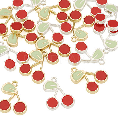 16Pcs 2 Colors Alloy Enamel Pendants ENAM-TA0003-85-1